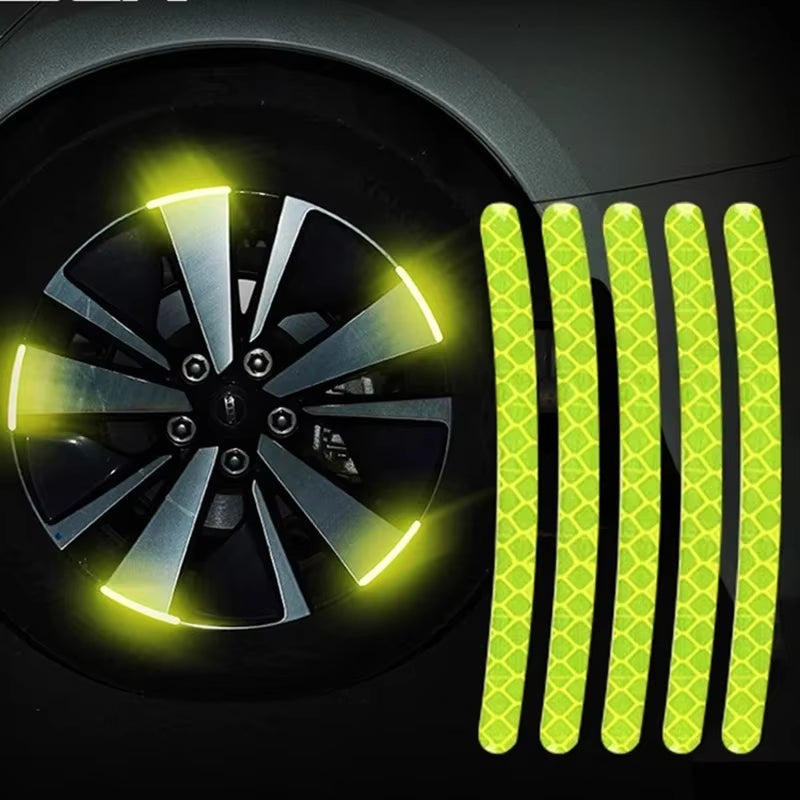 20pcs Luminous Reflective Wheel Hub Stickers - Enhance Night Visibility for Cars, Bikes & Motorcycles