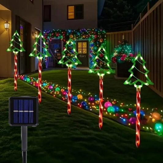 Enchanting Solar Christmas Tree Lights with Stake - Automatic Outdoor Decor for Lawn & Garden, Perfect for Holidays & Special Occasions, Energy Efficient & Durable