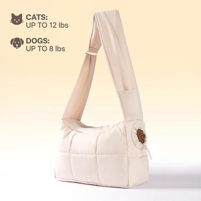 Hipipet Escape-Proof Quilted Sling Carrier - Stylish & Spacious Pet Bag for Cats & Small Dogs, Perfect for Outdoor Adventures