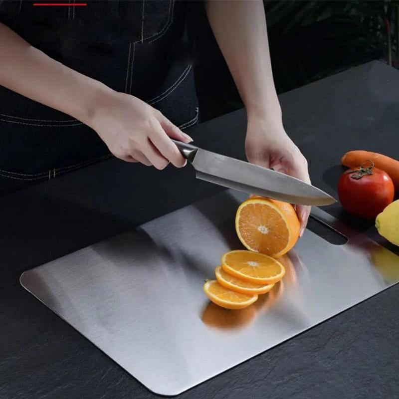 Premium Double-Sided Stainless Steel Cutting Board - Non-Stick, Durable Kitchen Essential for Meat, Fruits & Vegetables
