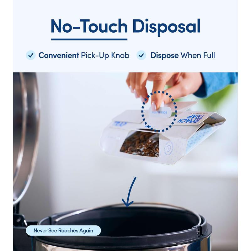 Effective Indoor Roach Traps (12 Pack) - Sticky Glue Cockroach Killer for Home and Car Infestations, Safe for Pets