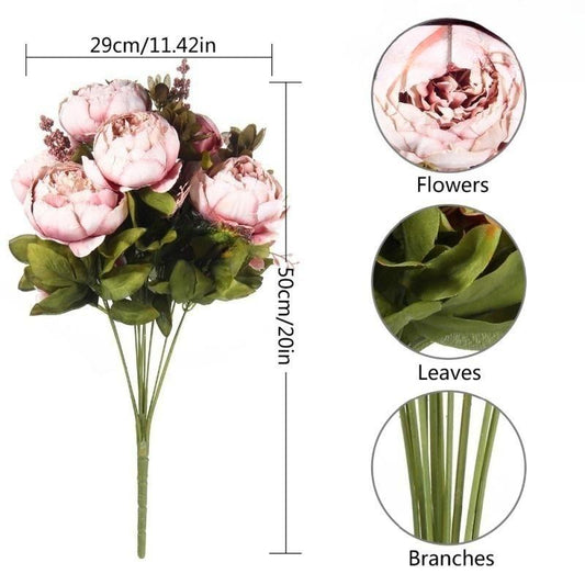 Stunning Artificial Peony & Hydrangea Bouquet Set - Perfect for Weddings, Parties, Home Decor, and Seasonal Celebrations - Premium Quality Fake Flowers for Table Centerpieces and Thoughtful Gifts