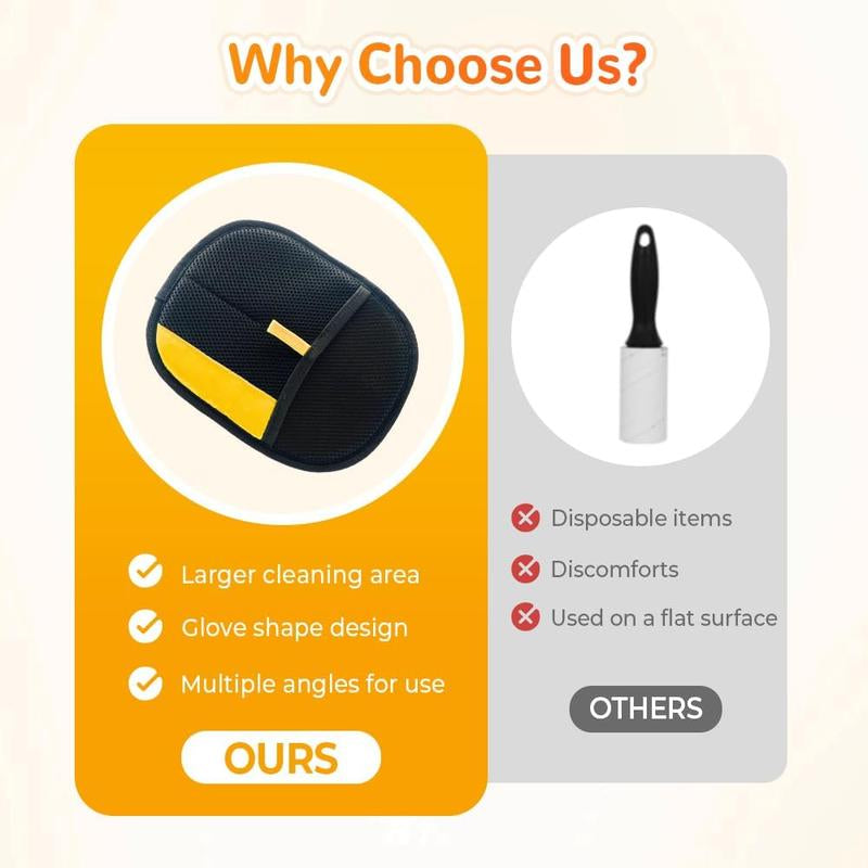 Ultimate Reusable Pet Hair Cleaning Glove - Effortless Fur Remover for Cats and Dogs, Multi-Purpose Grooming Tool for Home Use