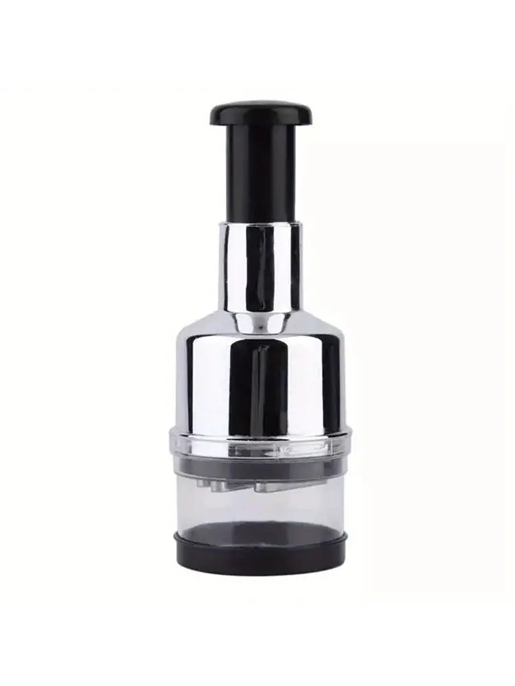 Manual Onion Chopper & Garlic Presser - Stainless Steel Food Crusher & Meat Mincer Kitchen Tool