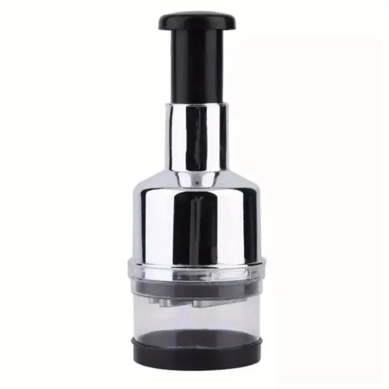 Manual Onion Chopper & Garlic Presser - Stainless Steel Food Crusher & Meat Mincer Kitchen Tool
