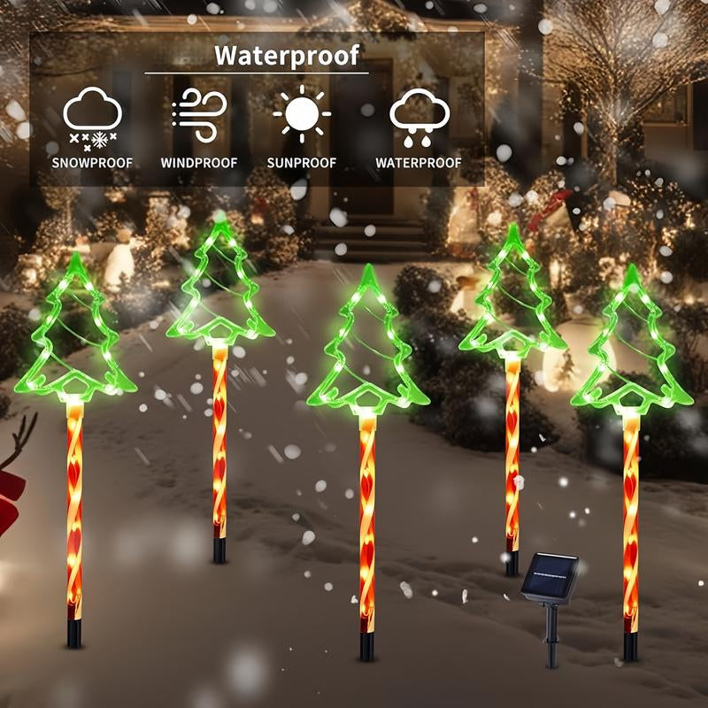 Enchanting Solar Christmas Tree Lights with Stake - Automatic Outdoor Decor for Lawn & Garden, Perfect for Holidays & Special Occasions, Energy Efficient & Durable