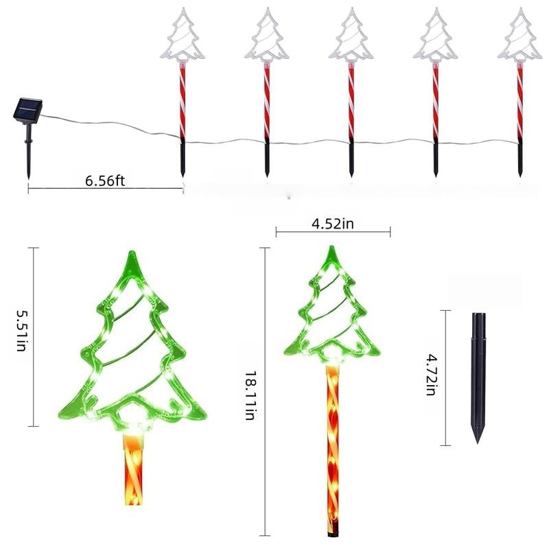 Enchanting Solar Christmas Tree Lights with Stake - Automatic Outdoor Decor for Lawn & Garden, Perfect for Holidays & Special Occasions, Energy Efficient & Durable