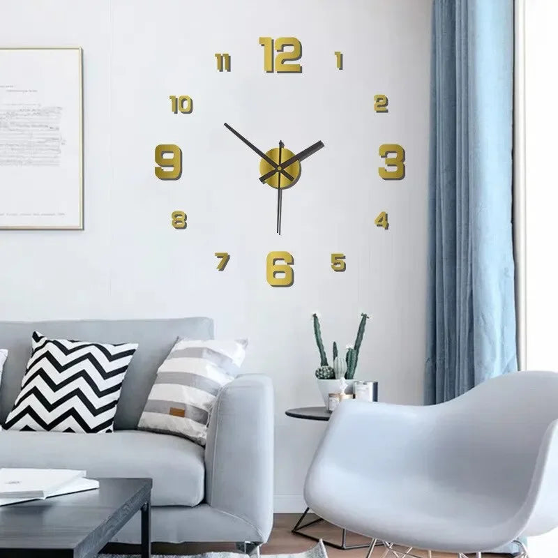 Creative Frameless DIY Wall Clock Wall Mechanism Night Light Arrows Decal Home Silent Clock Living Room Office Wall Decoration