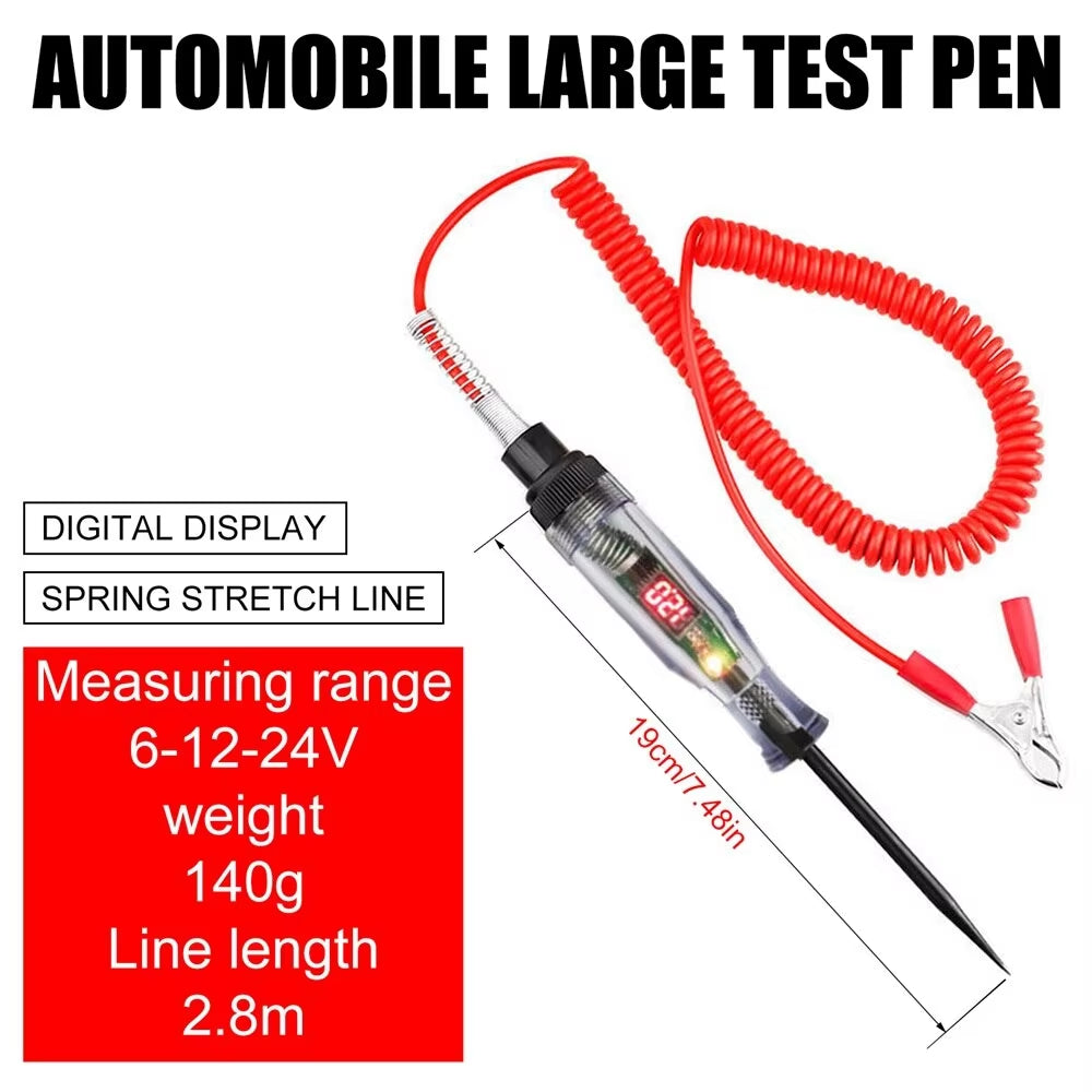 Versatile 6V-24V Car Truck Voltage Circuit Tester - Auto Diagnostic Probe & Light Bulb Measuring Tool