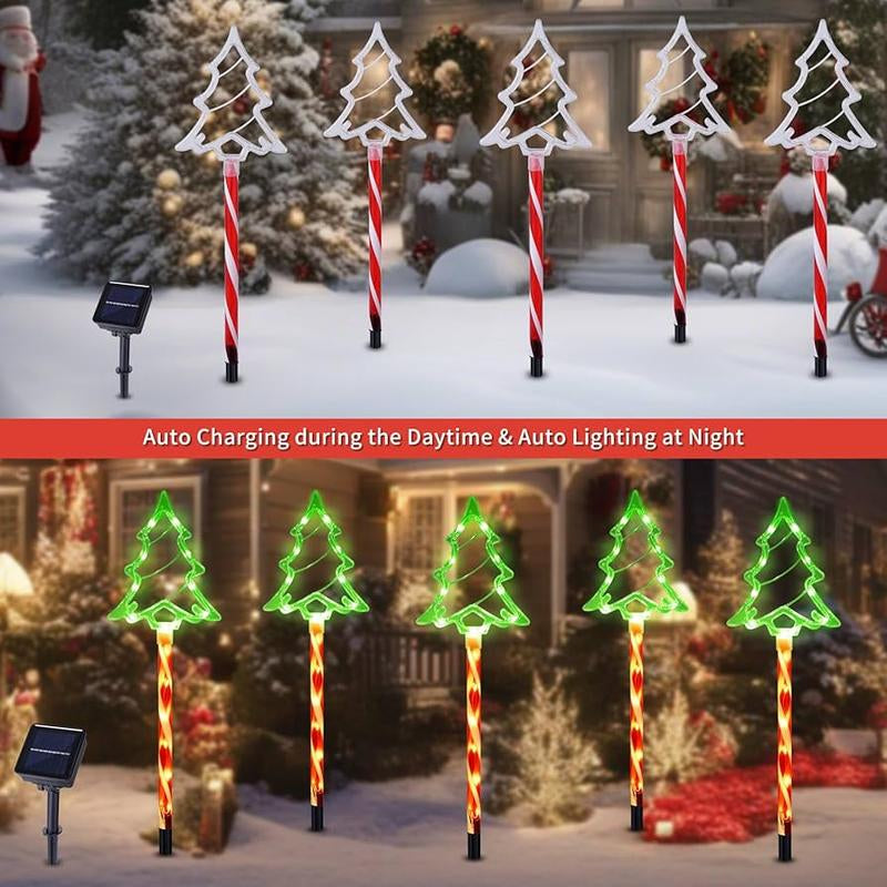 Enchanting Solar Christmas Tree Lights with Stake - Automatic Outdoor Decor for Lawn & Garden, Perfect for Holidays & Special Occasions, Energy Efficient & Durable