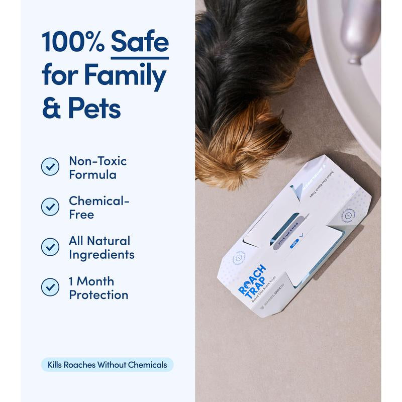 Effective Indoor Roach Traps (12 Pack) - Sticky Glue Cockroach Killer for Home and Car Infestations, Safe for Pets
