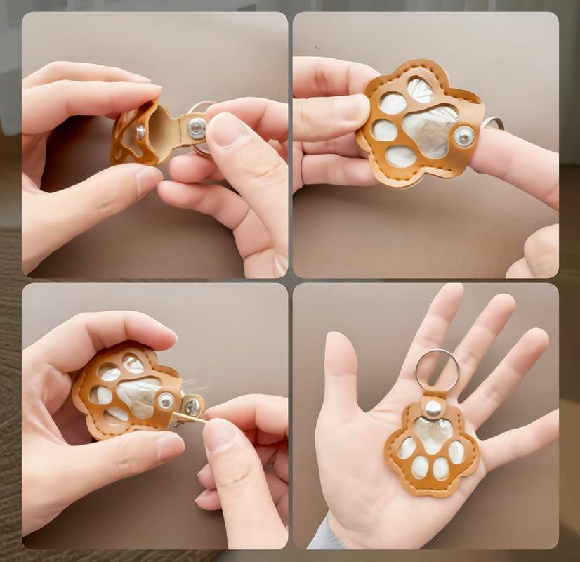 4 Pack Creative Pet Hair Keychain Hangers - Unique Keepsakes for Cat and Dog Owners