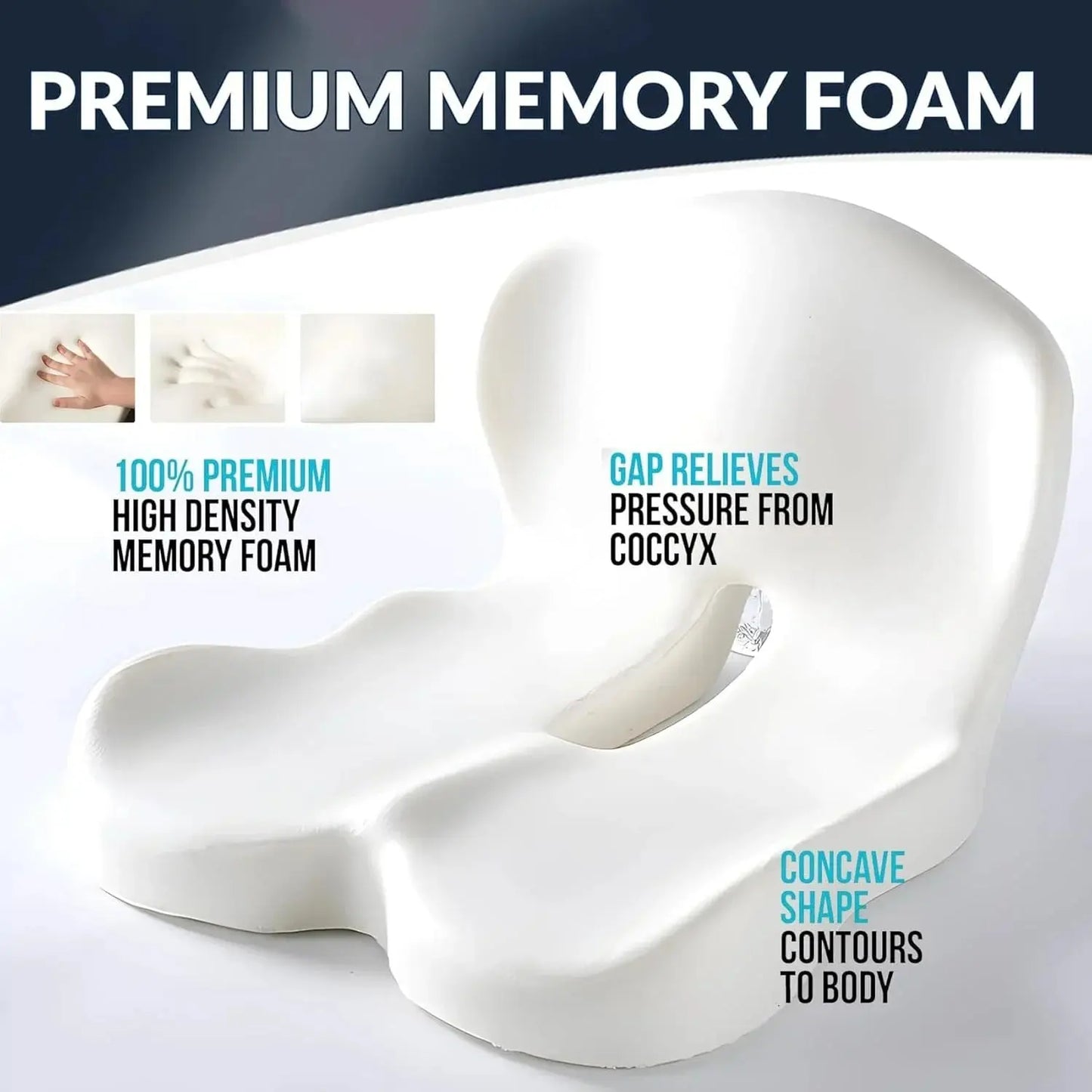 All-in-One Memory Foam Seat & Back Cushion | Ergonomic Lumbar Support for Office & Car The Pain Relief Focus