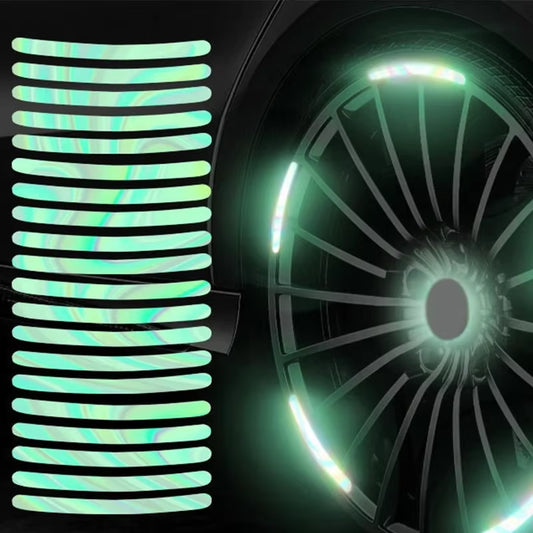 20pcs Luminous Reflective Wheel Hub Stickers - Enhance Night Visibility for Cars, Bikes & .20pcs Luminous Reflective Wheel Hub Stickers - Enhance Night Visibility for Cars, Bikes & Motorcycles
