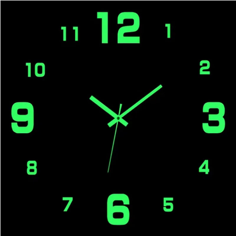 Creative Frameless DIY Wall Clock Wall Mechanism Night Light Arrows Decal Home Silent Clock Living Room Office Wall Decoration