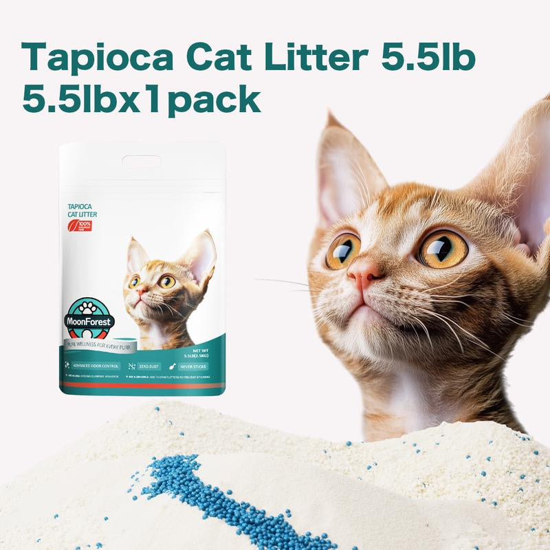 Premium 5.5Lb Tapioca Cat Litter - Flushable, Odor Control, Quick Clumping, Low Dust, Perfect for Smart Litter Boxes.Premium 5.5Lb Tapioca Cat Litter - Flushable, Odor Control, Quick Clumping, Low Dust, Perfect for Smart Litter Boxes