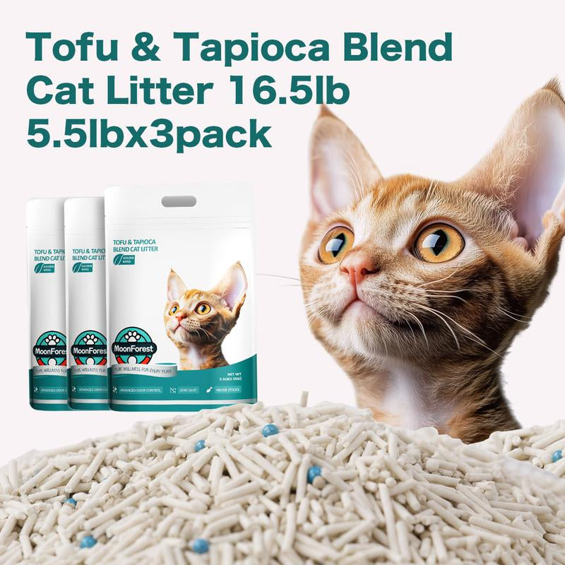Premium 5.5Lb Tapioca Cat Litter - Flushable, Odor Control, Quick Clumping, Low Dust, Perfect for Smart Litter Boxes