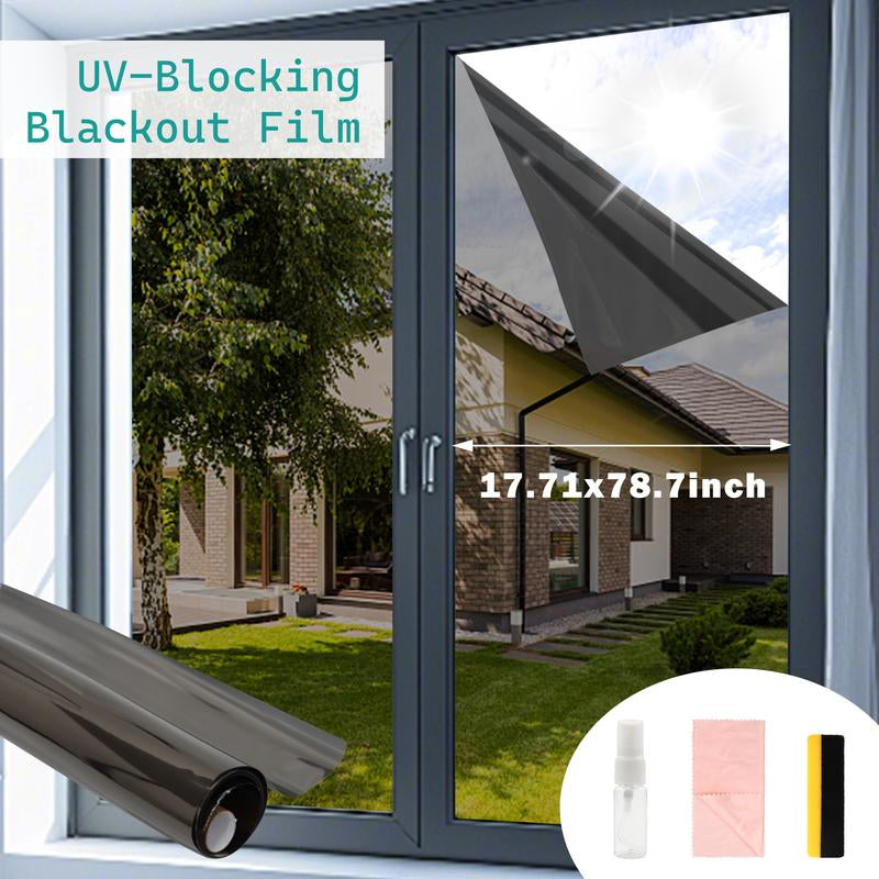 Frosted Window Privacy Film - UV Shielding & Heat Control Static Cling for Home & Bathroom Decor