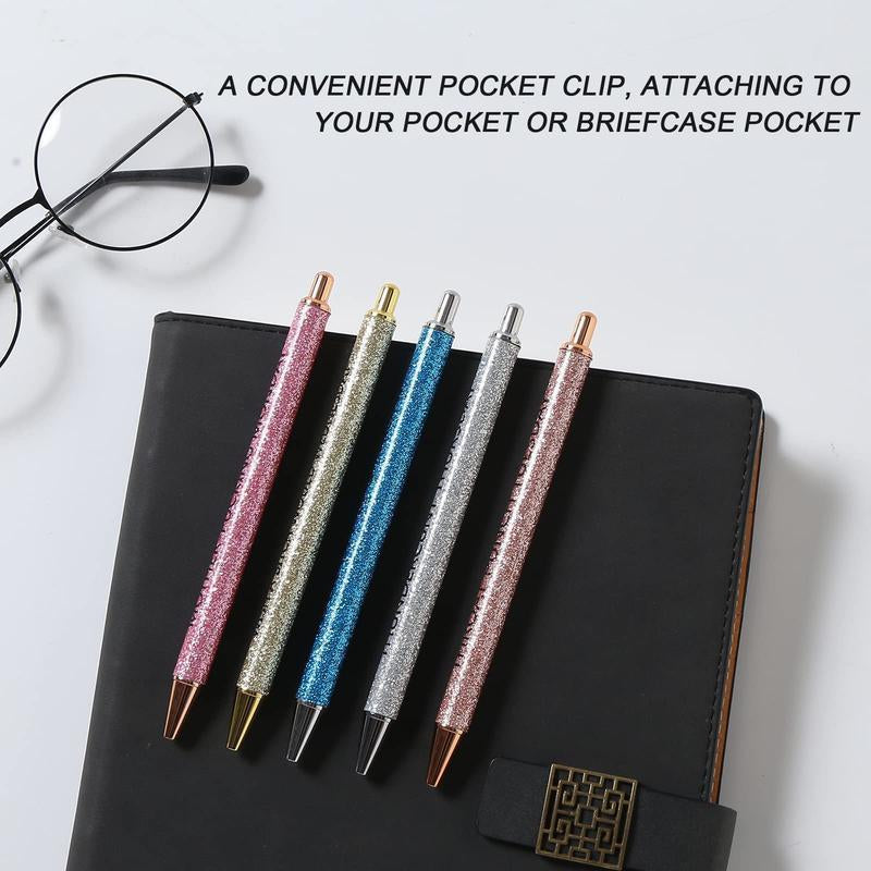 Sparkling Glitter Ballpoint Pen Set - 7 Fun & Colorful Pens for Home, Office, and School