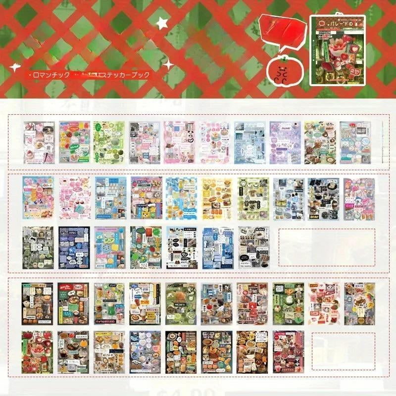 800Pcs Vintage-Inspired Retro Sticker Book for Creative Projects