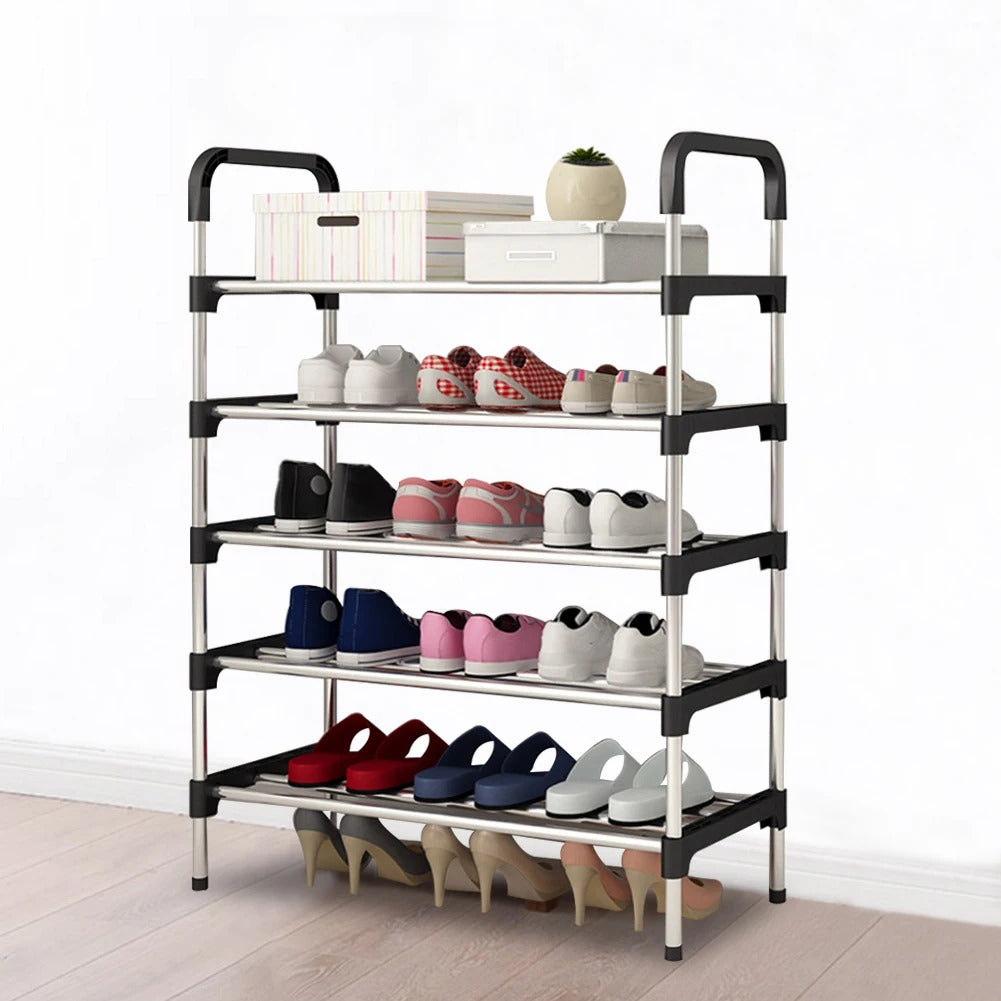 Tier Stackable Shoe Rack Organizer | Stainless Steel Space-Saving Shoe Shelf for Entryway & Closet