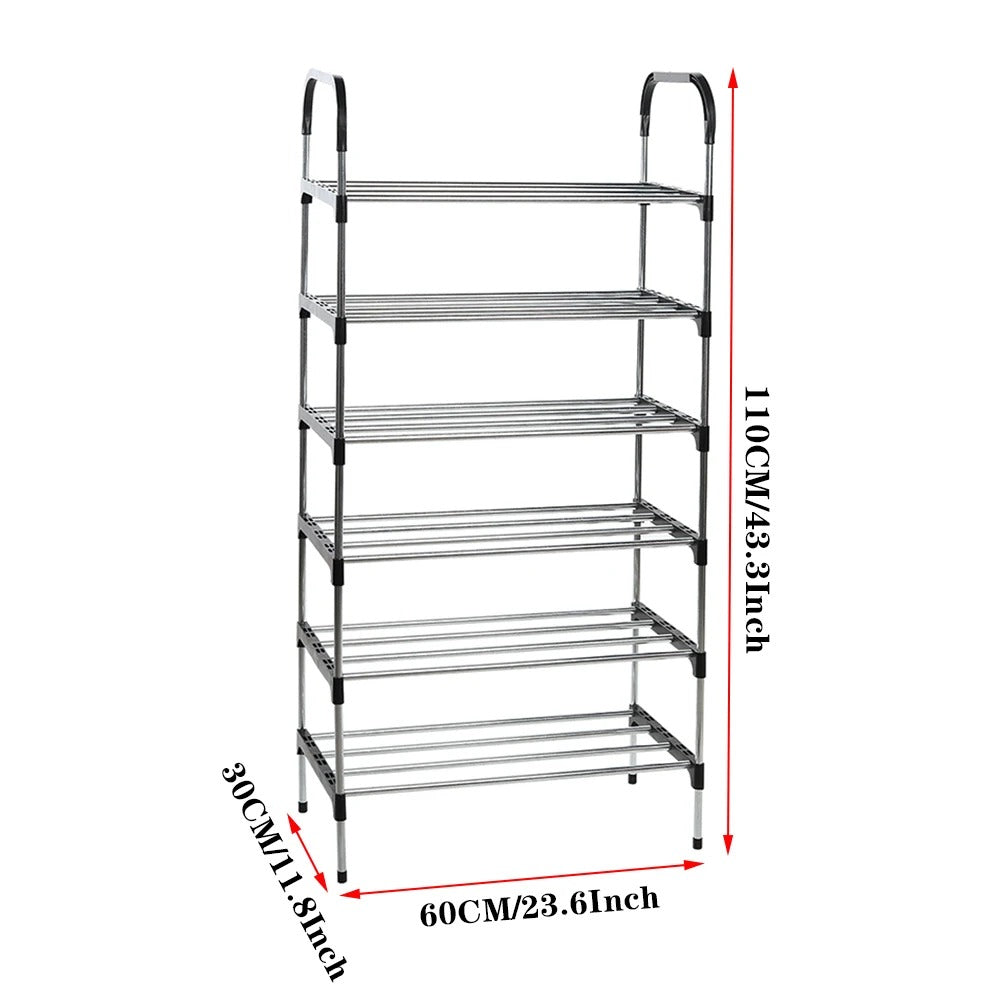 Tier Stackable Shoe Rack Organizer | Stainless Steel Space-Saving Shoe Shelf for Entryway & Closet